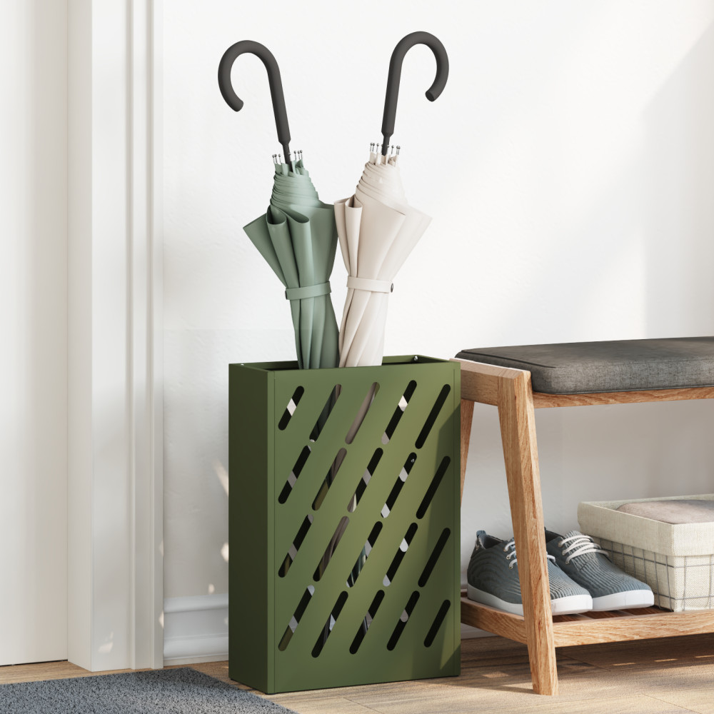 Produktbild för Regn Paraplyställ Olivgrön 28 x 12 x 41 cm Stål