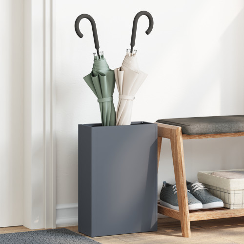 vidaXL Regn Paraplyställ Antracit 28 x 12 x 41 cm Stål