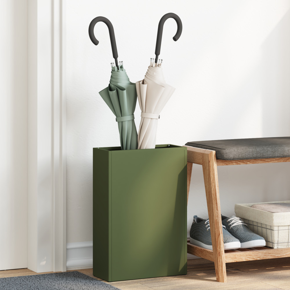 Produktbild för Regn Paraplyställ Olivgrön 28 x 12 x 41 cm Stål
