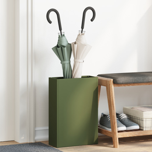 vidaXL Regn Paraplyställ Olivgrön 28 x 12 x 41 cm Stål