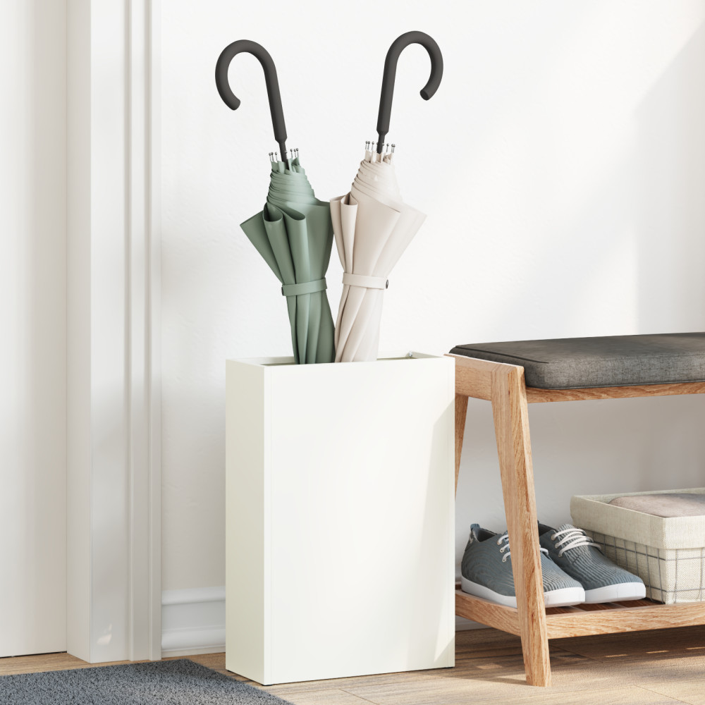 Produktbild för Regn Paraplyställ Vit 28 x 12 x 41 cm Stål