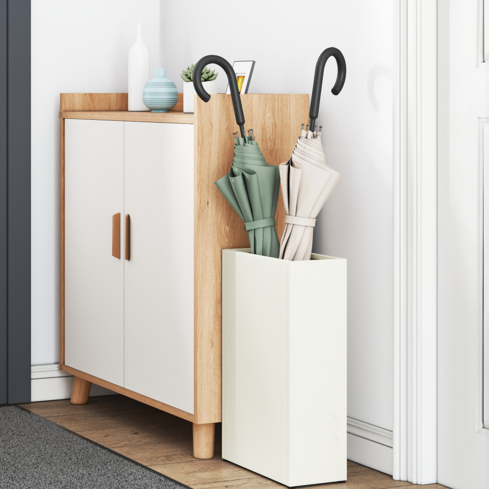 Produktbild för Regn Paraplyställ Vit 28 x 12 x 41 cm Stål