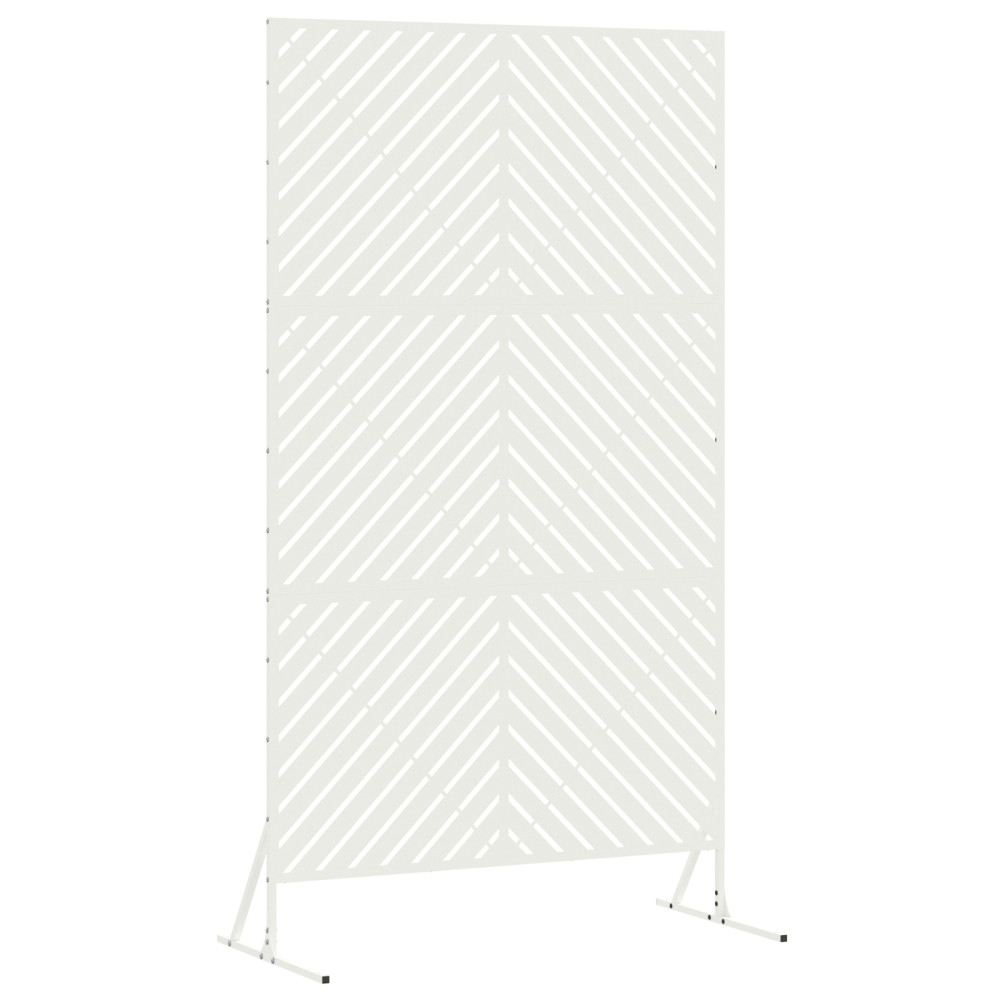 Produktbild för Avskärmningsskärm 100 x 50 x 180 cm Stål Vit