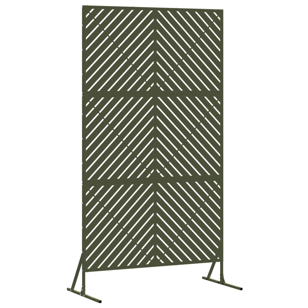 Produktbild för Avskärmningsskärm 100 x 50 x 180 cm Stål Olivgrön