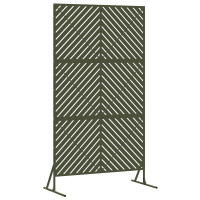 Produktbild för Avskärmningsskärm 100 x 50 x 180 cm Stål Olivgrön
