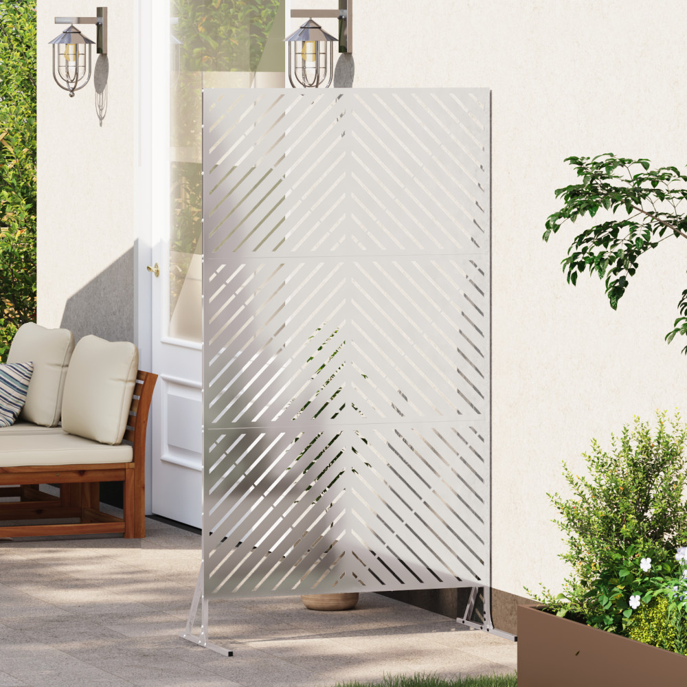 Produktbild för Avskärmningsskärm 100 x 50 x 180 cm Rostfritt stål Silver