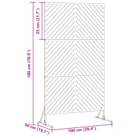 Produktbild för Avskärmningsskärm 100 x 50 x 180 cm Rostfritt stål Silver