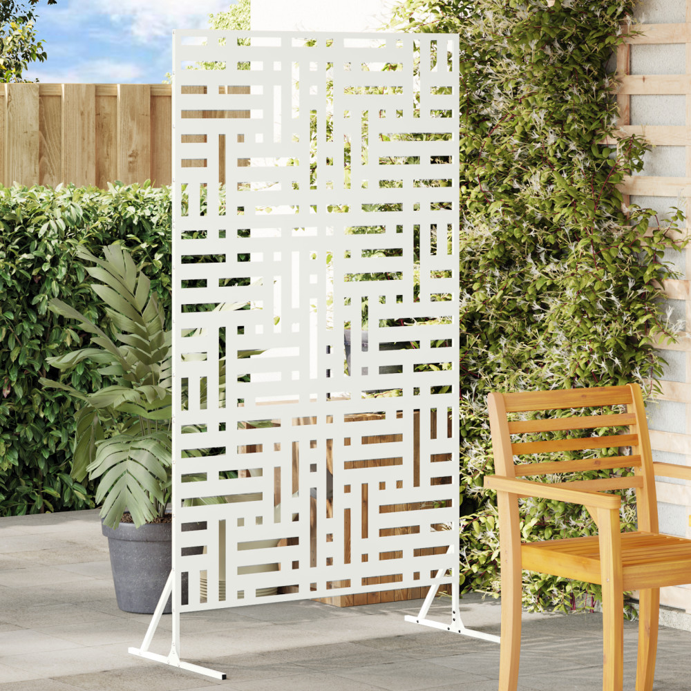 Produktbild för Avskärmningsskärm 100 x 50 x 180 cm Stål Vit