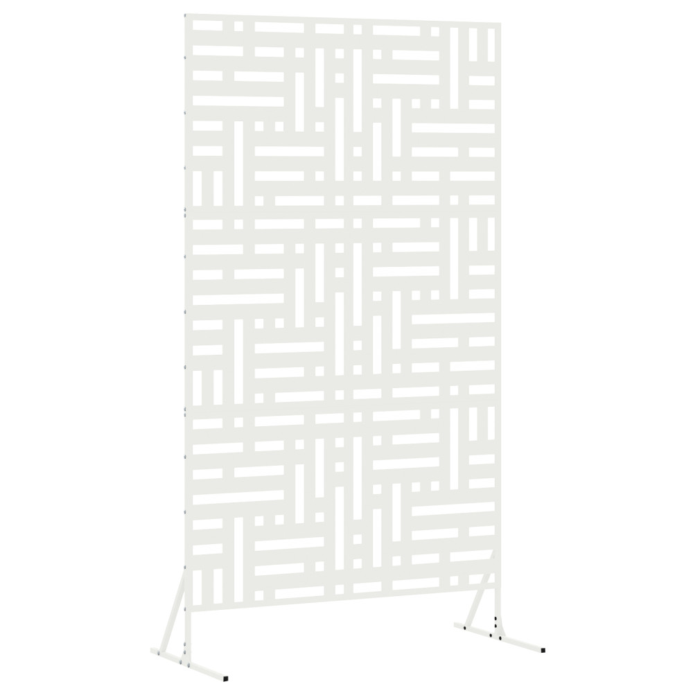 Produktbild för Avskärmningsskärm 100 x 50 x 180 cm Stål Vit