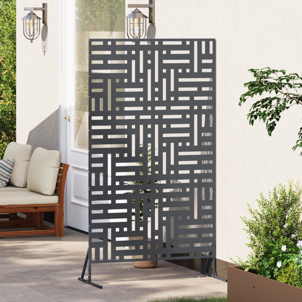 Produktbild för Avskärmningsskärm 100 x 50 x 180 cm Stål Antracit