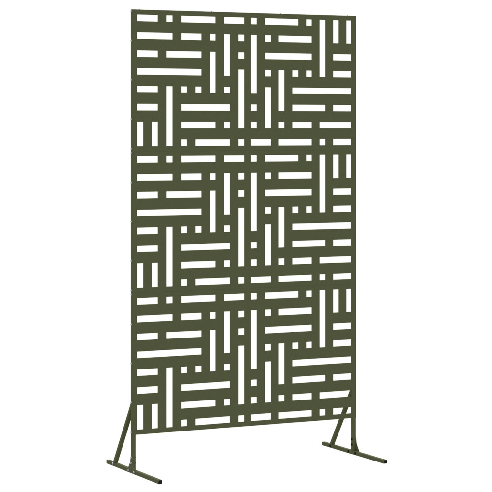 Produktbild för Avskärmningsskärm 100 x 50 x 180 cm Stål Olivgrön