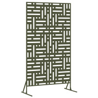 Produktbild för Avskärmningsskärm 100 x 50 x 180 cm Stål Olivgrön