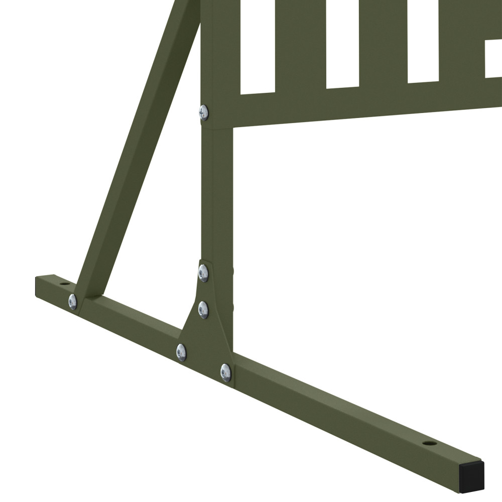 Produktbild för Avskärmningsskärm 100 x 50 x 180 cm Stål Olivgrön