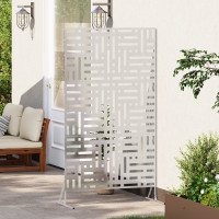 Produktbild för Avskärmningsskärm 100 x 50 x 180 cm Rostfritt stål Silver
