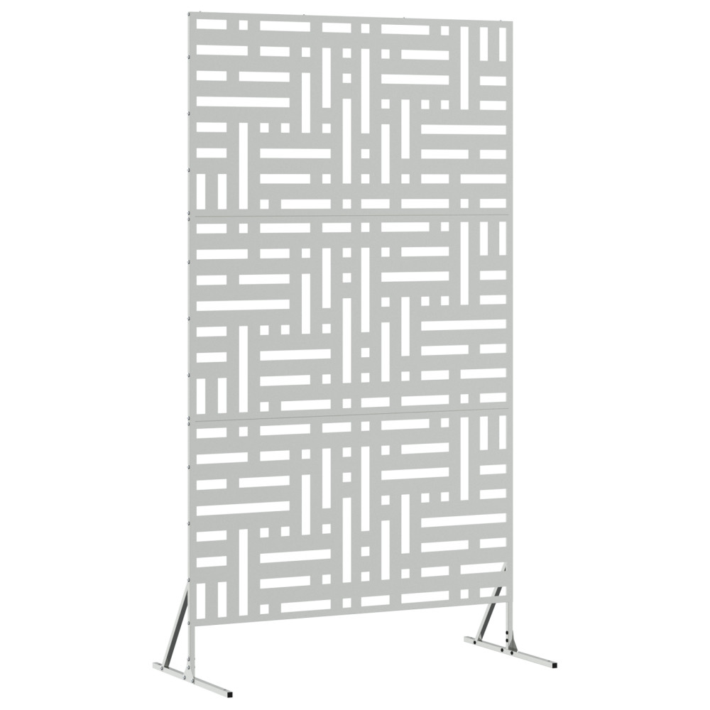 Produktbild för Avskärmningsskärm 100 x 50 x 180 cm Galvaniserat stål Silver