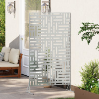 Produktbild för Avskärmningsskärm 100 x 50 x 180 cm Galvaniserat stål Silver