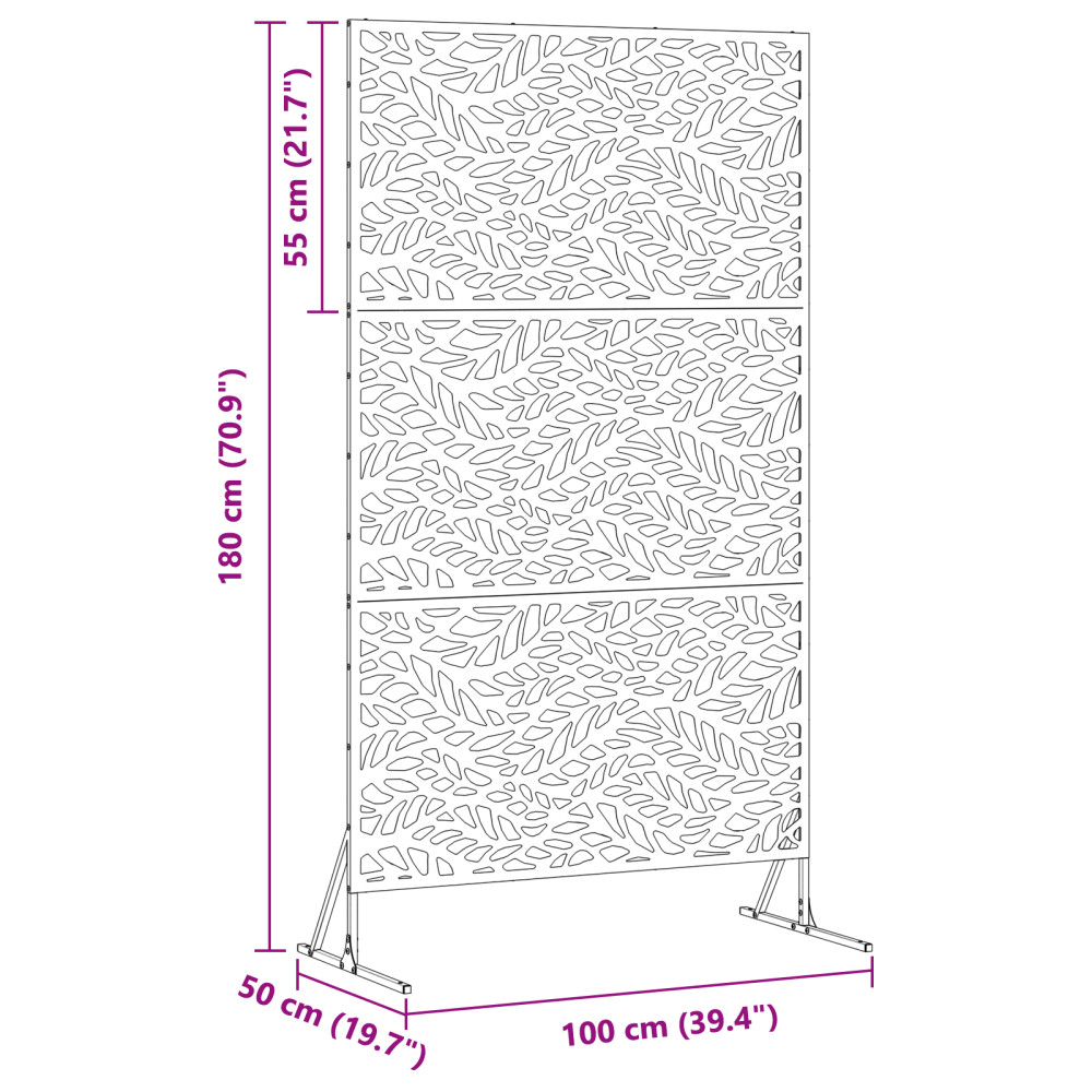 Produktbild för Avskärmningsskärm 100 x 50 x 180 cm Stål Antracit