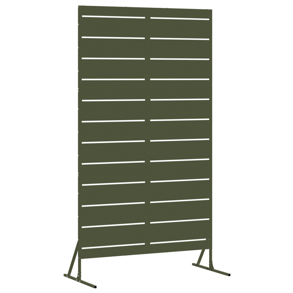 Produktbild för Avskärmningsskärm 100 x 50 x 180 cm Stål Olivgrön