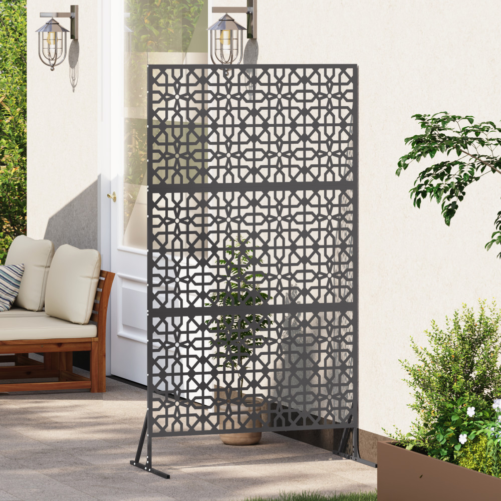 Produktbild för Avskärmningsskärm 100 x 50 x 180 cm Stål Svart