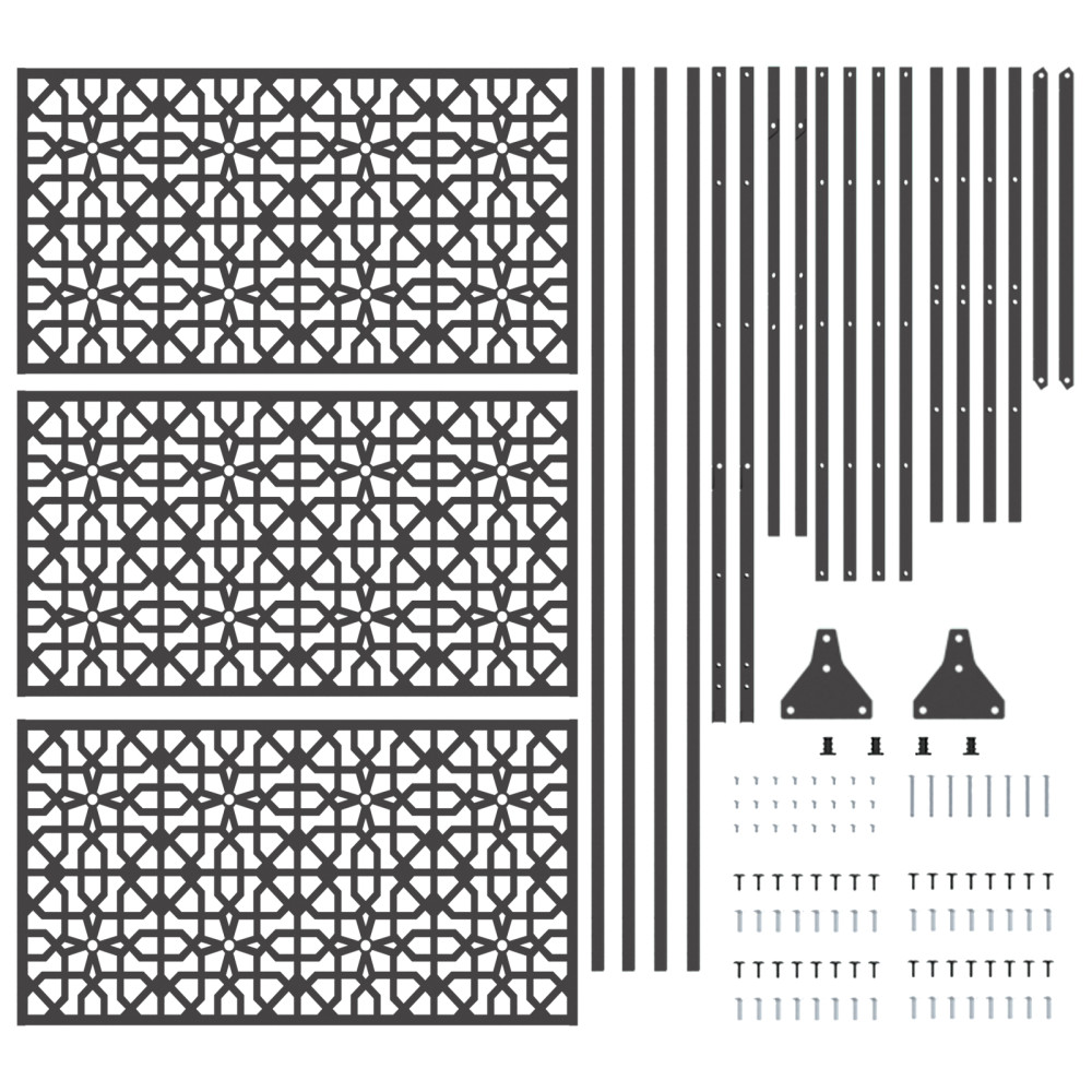 Produktbild för Avskärmningsskärm 100 x 50 x 180 cm Stål Svart