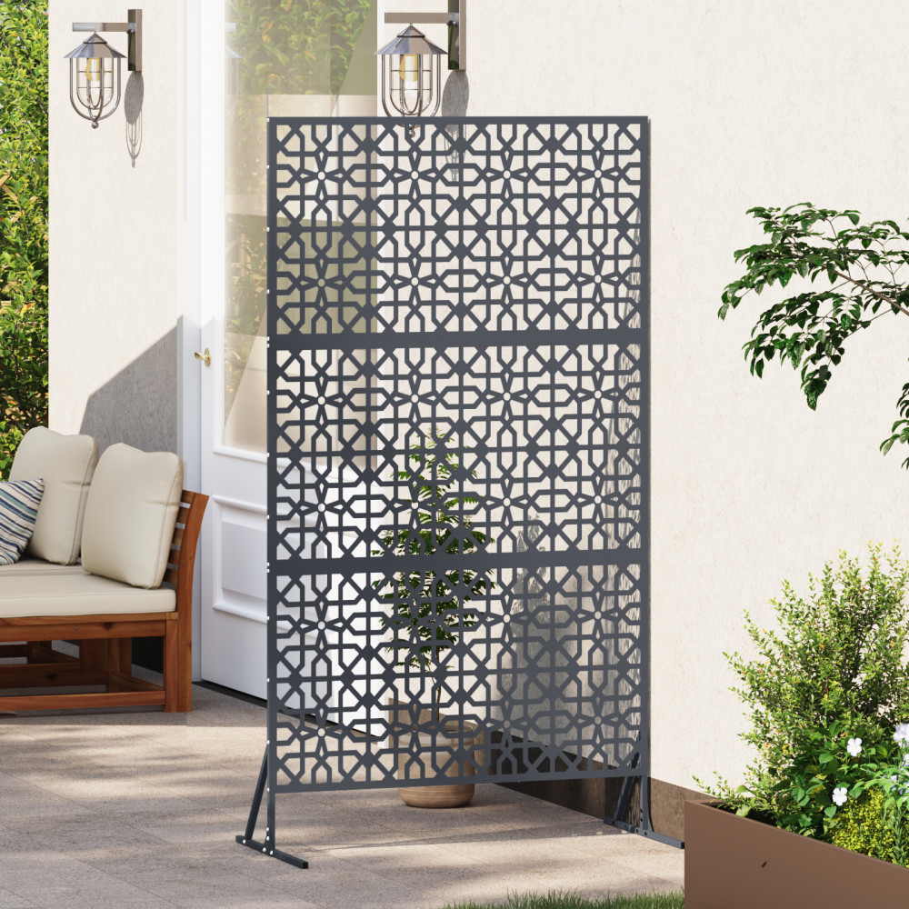Produktbild för Avskärmningsskärm 100 x 50 x 180 cm Stål Antracit