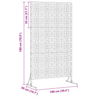 Produktbild för Avskärmningsskärm 100 x 50 x 180 cm Rostfritt stål Silver