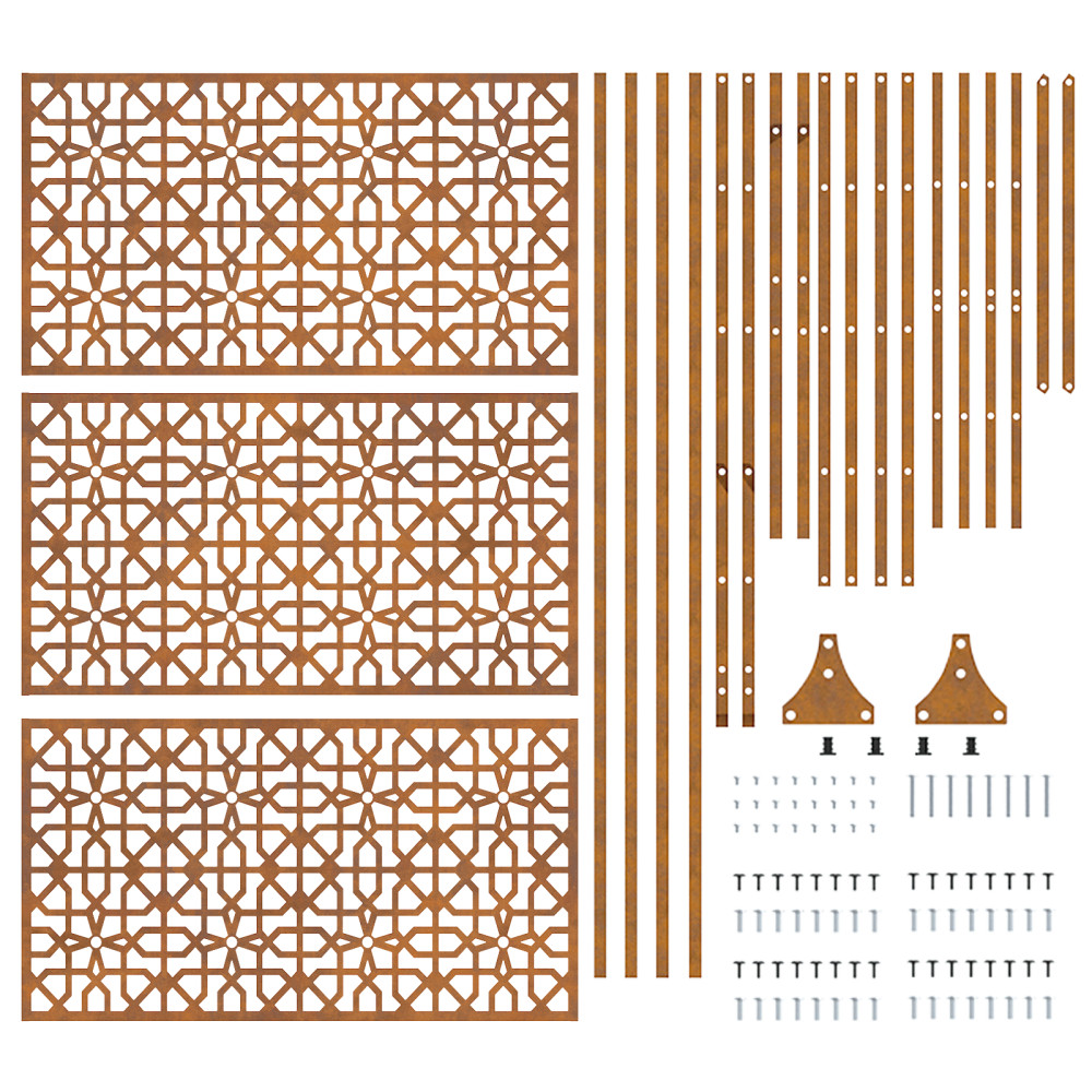 Produktbild för Avskärmningsskärm 100 x 50 x 180 cm Väderbeständig stål Rostig