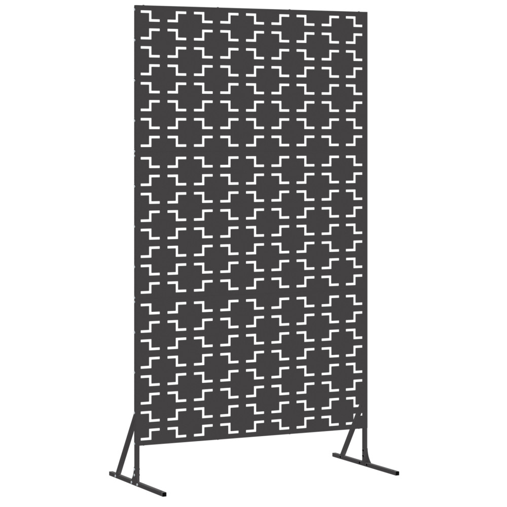 Produktbild för Avskärmningsskärm Svart 100 x 50 x 180 cm Stål