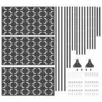 Produktbild för Avskärmningsskärm Svart 100 x 50 x 180 cm Stål