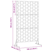 Produktbild för Avskärmningsskärm Svart 100 x 50 x 180 cm Stål