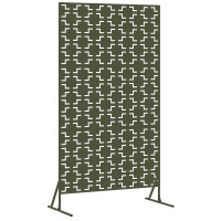 Produktbild för Avskärmningsskärm 100 x 50 x 180 cm Stål Olivgrön