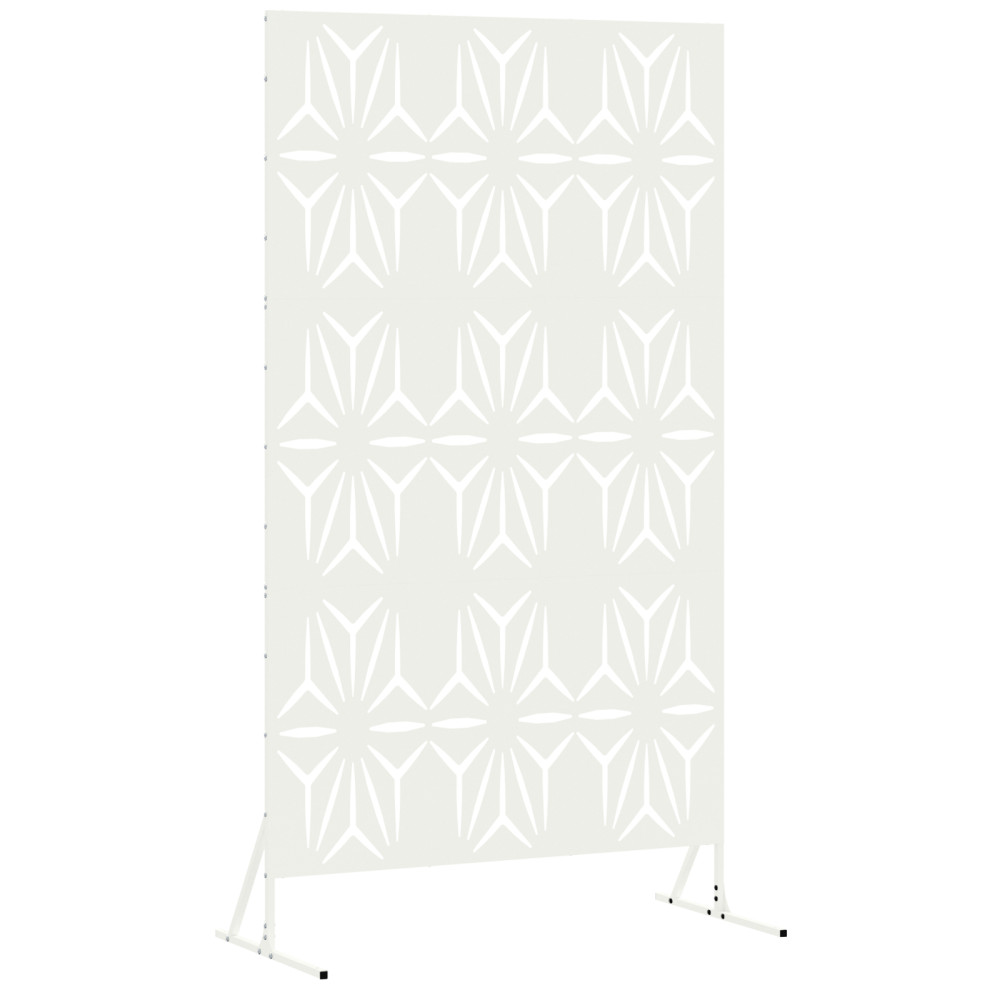 Produktbild för Avskärmningsskärm 100 x 50 x 180 cm Stål Vit