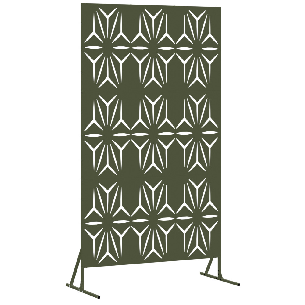 Produktbild för Avskärmningsskärm 100 x 50 x 180 cm Stål Olivgrön