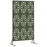 Produktbild för Avskärmningsskärm 100 x 50 x 180 cm Stål Olivgrön