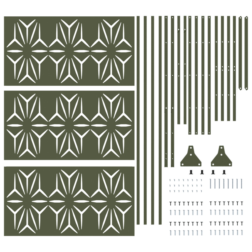 Produktbild för Avskärmningsskärm 100 x 50 x 180 cm Stål Olivgrön