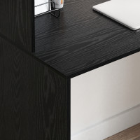 Produktbild för Skrivbord med hylla Svart Ek 102 x 50 x 124 cm Konstruerat trä