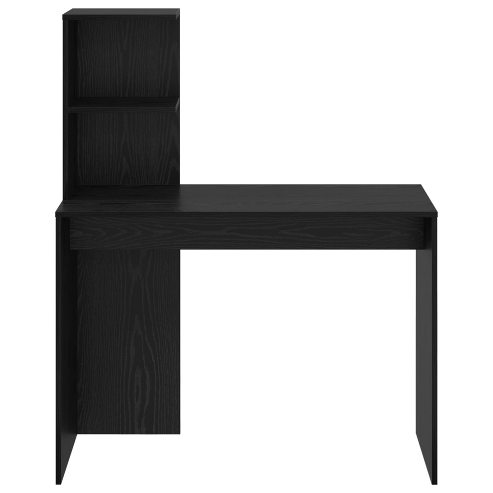 Produktbild för Skrivbord med hylla Svart Ek 102 x 50 x 124 cm Konstruerat trä