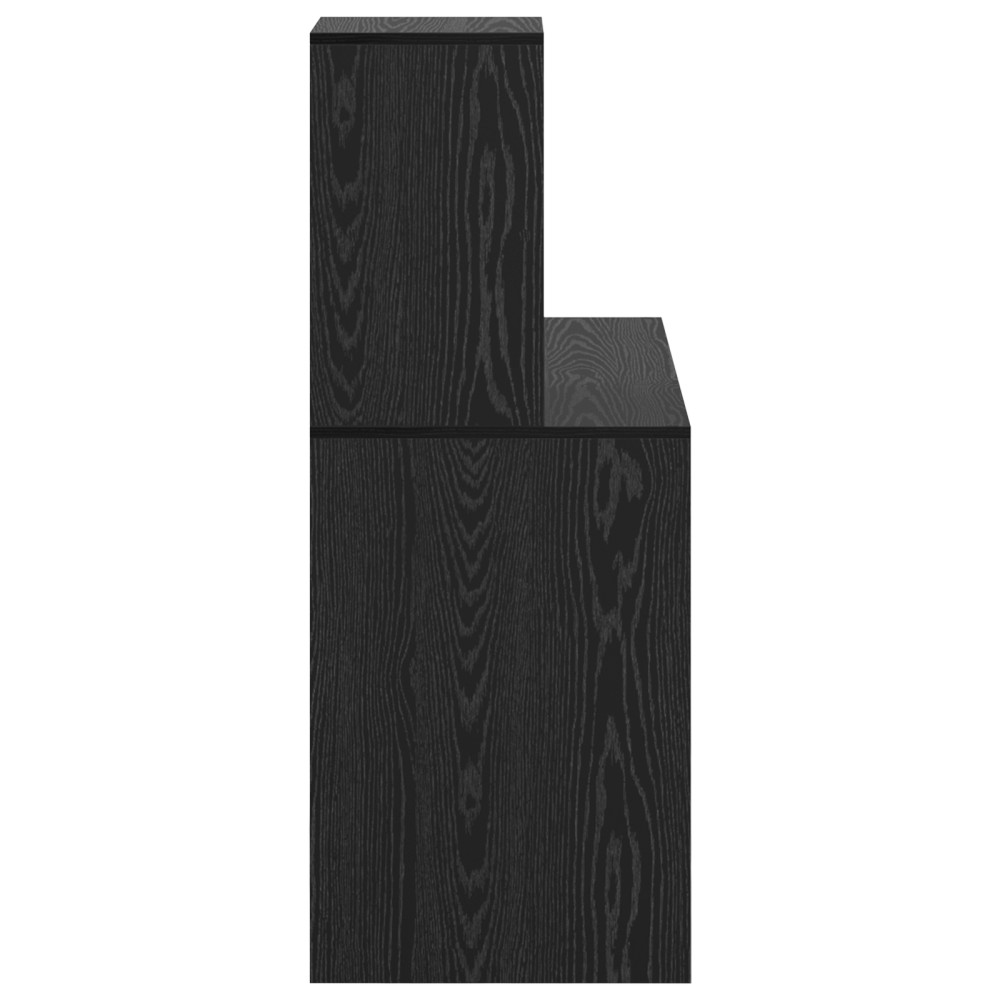 Produktbild för Skrivbord med hylla Svart Ek 102 x 50 x 124 cm Konstruerat trä