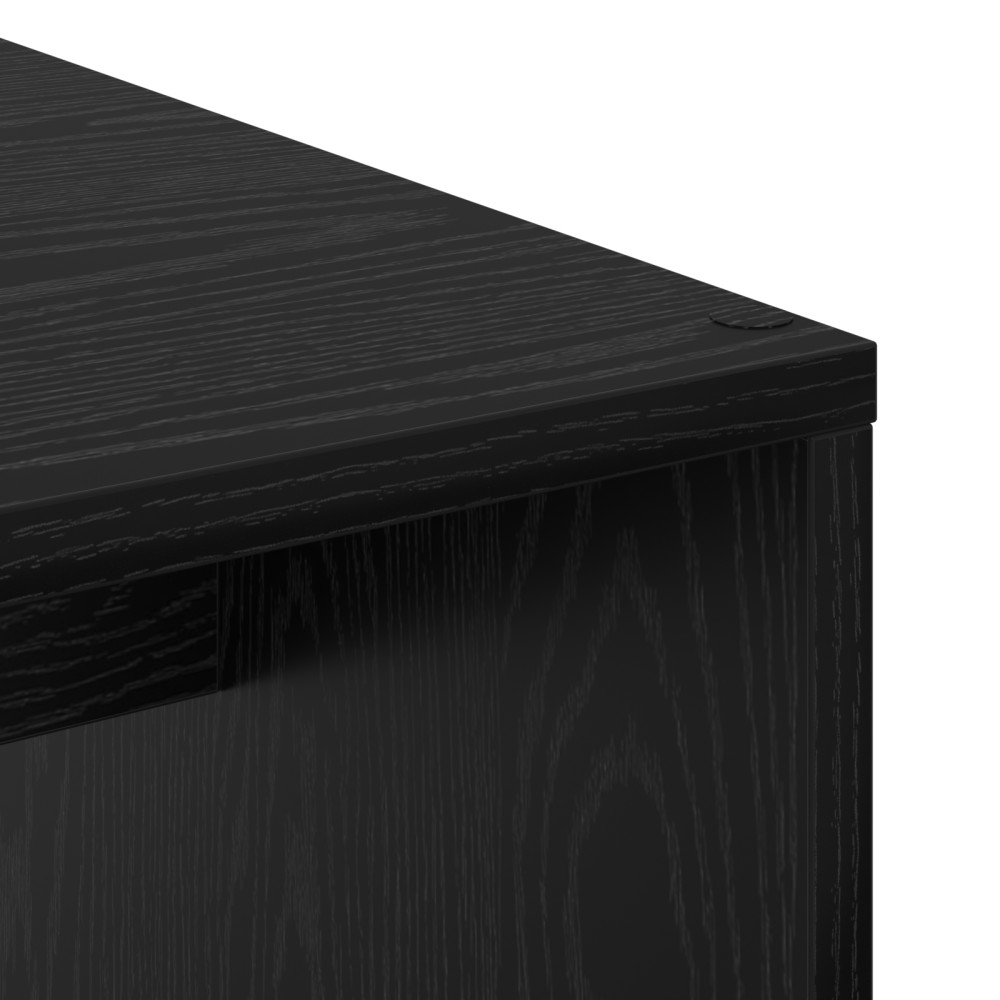 Produktbild för Skrivbord med hylla Svart Ek 102 x 50 x 124 cm Konstruerat trä