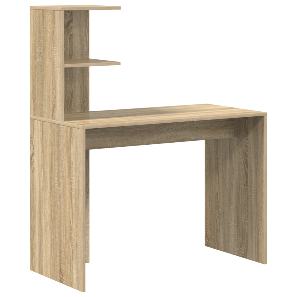Produktbild för Skrivbord med hylla Sonoma ek 102 x 50 x 124 cm Konstruerat trä