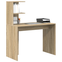 Produktbild för Skrivbord med hylla Sonoma ek 102 x 50 x 124 cm Konstruerat trä