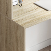 Produktbild för Skrivbord med hylla Sonoma ek 102 x 50 x 124 cm Konstruerat trä