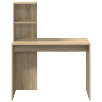 Produktbild för Skrivbord med hylla Sonoma ek 102 x 50 x 124 cm Konstruerat trä