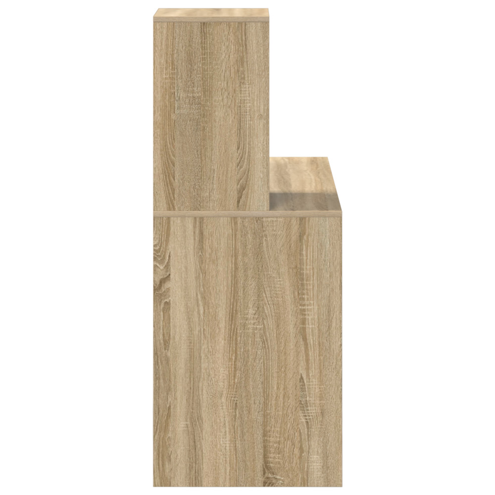 Produktbild för Skrivbord med hylla Sonoma ek 102 x 50 x 124 cm Konstruerat trä