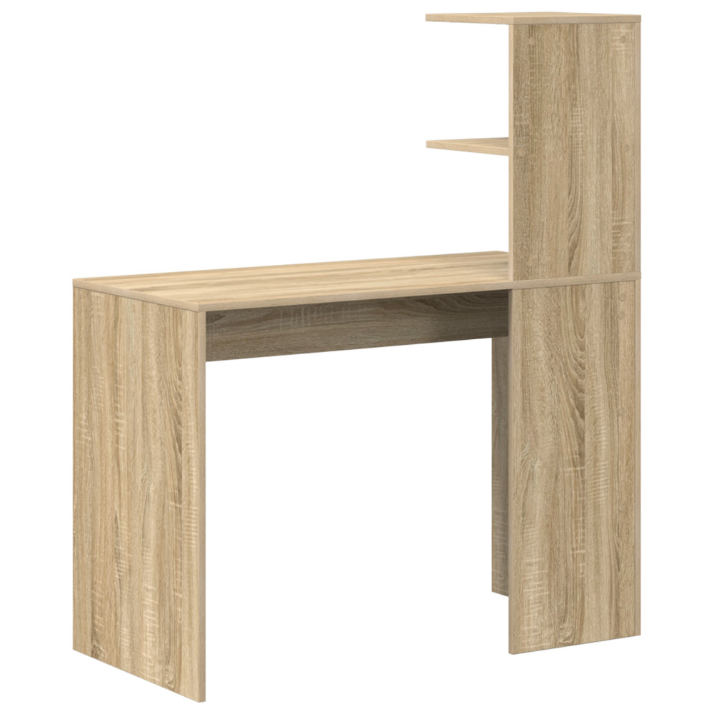 Produktbild för Skrivbord med hylla Sonoma ek 102 x 50 x 124 cm Konstruerat trä