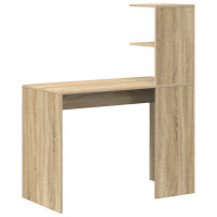 Produktbild för Skrivbord med hylla Sonoma ek 102 x 50 x 124 cm Konstruerat trä