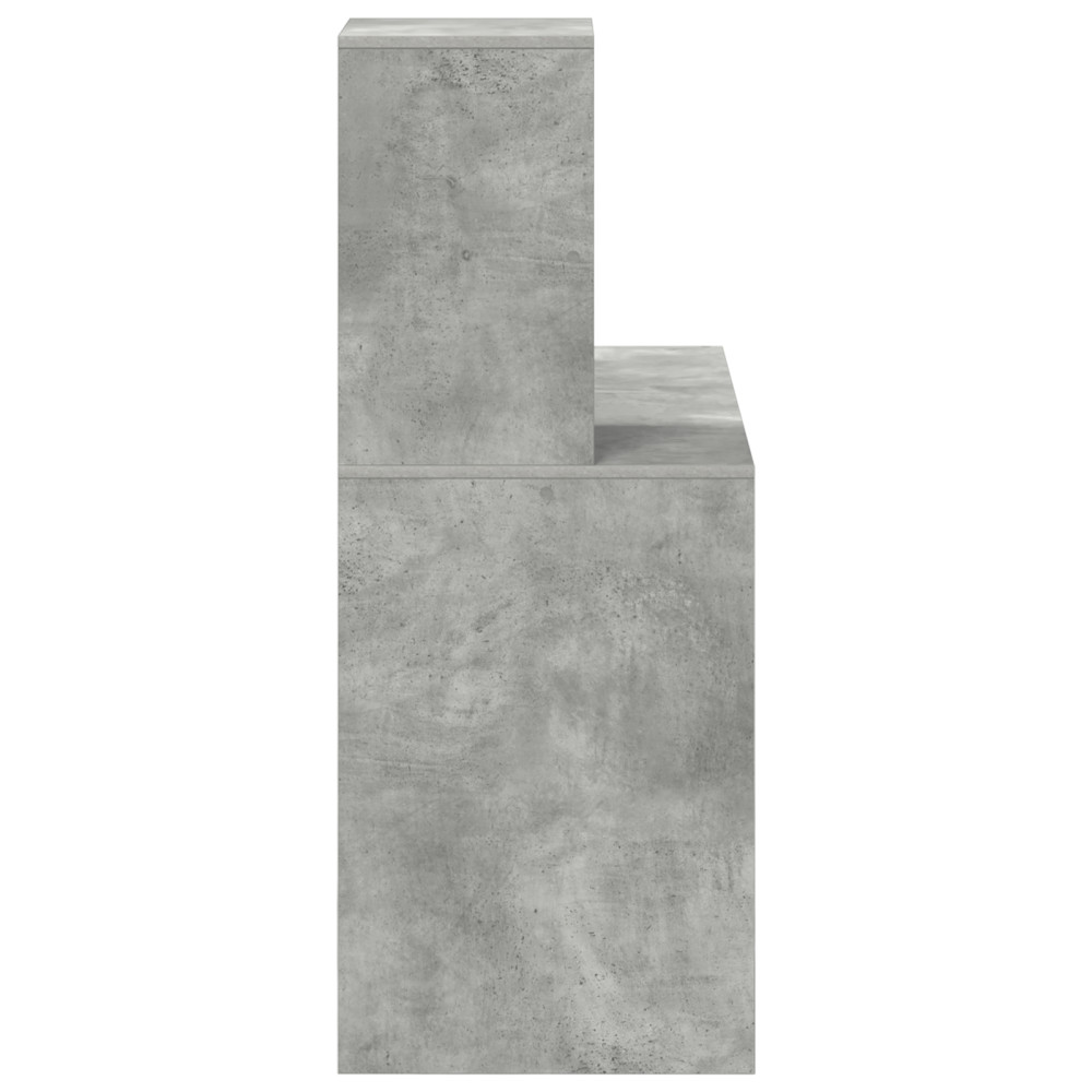 Produktbild för Skrivbord med hylla Betonggrå 102 x 50 x 124 cm Konstruerat trä