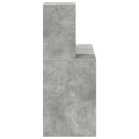 Produktbild för Skrivbord med hylla Betonggrå 102 x 50 x 124 cm Konstruerat trä
