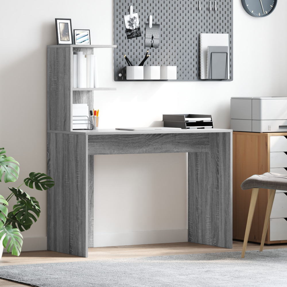 Produktbild för Skrivbord Grå Sonoma 102 x 50 x 124 cm Konstruerat trä