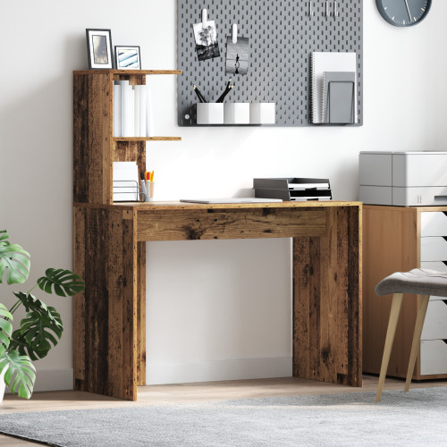 vidaXL Skrivbord Gammalt trä 102 x 50 x 124 cm Konstruerat trä